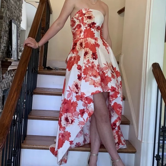 Speechless Dresses & Skirts - COCKTAIL PROM WEDDING DRESS SPEECHLESS in size 5 pockets Red Coral Pink Hi-Lo